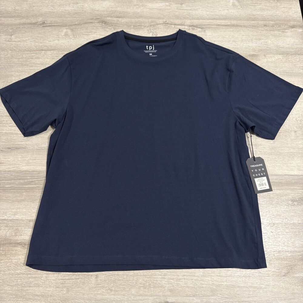 TPJ Shirt Men's Blue 3XL Stretch Crew Neck Tee NWT Organic Cotton MSRP $40